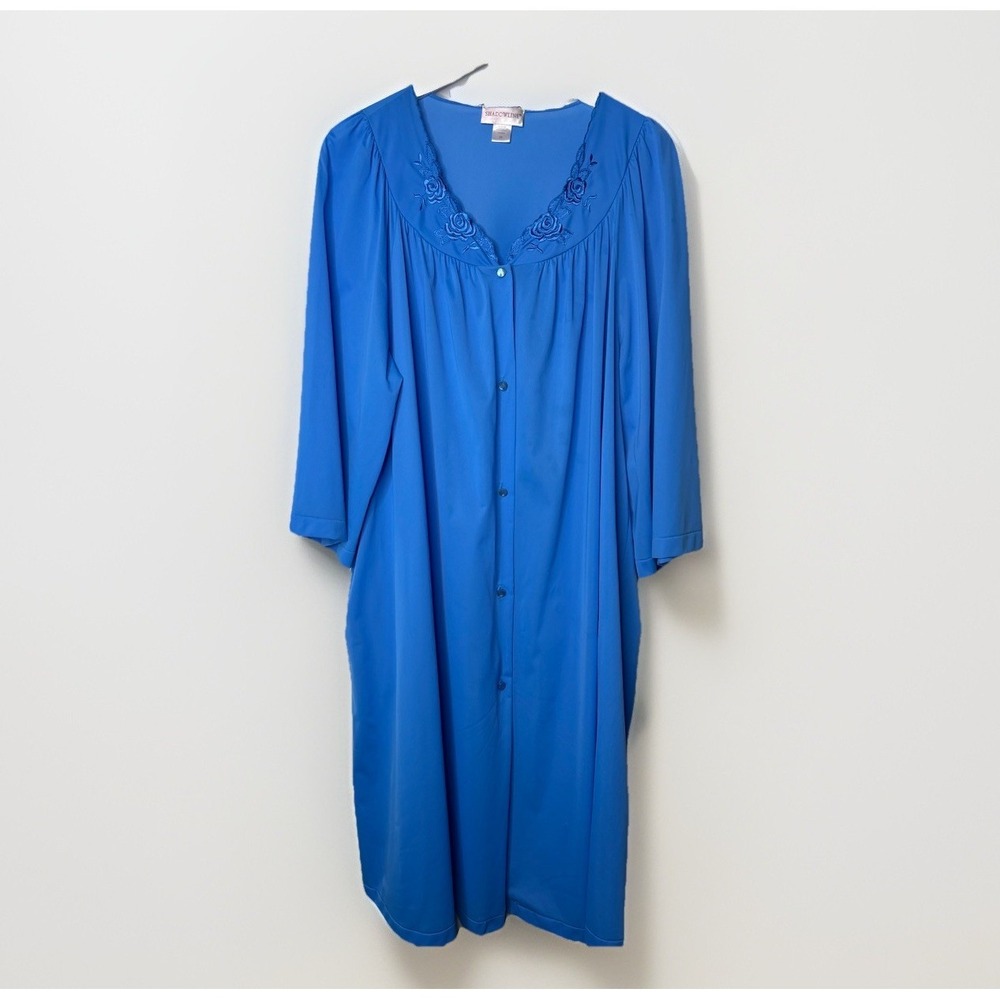 Shadowline VTG Lingerie SZ 3X Women's Sleepwear Long Gown Cobalt Blue